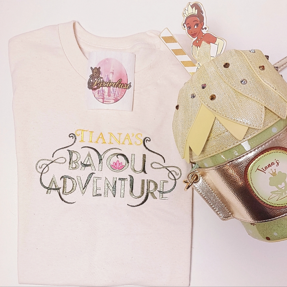 Princess Tiana Bayou adventures embroidered tshirt